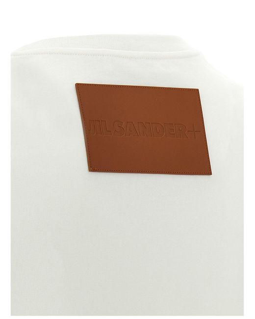 Jil Sander White Logo Patch T-Shirt for men