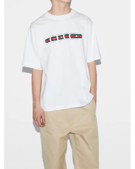 Gucci White T-Shirt With Print for men