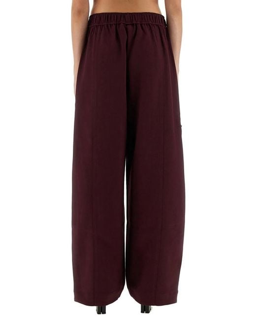 Ganni Red Twill Pants