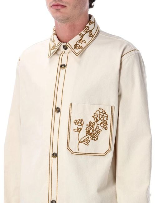 Isabel Marant Natural Marant Rudy Floral Embroidered Overshirt for men