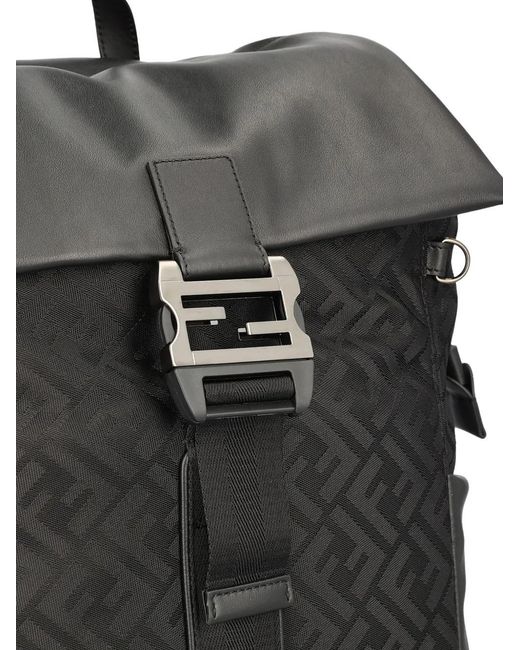 Fendi Black Buckled Flux Backpack