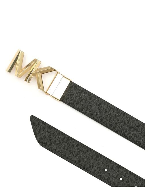 Michael Kors Black Mk Buckle Reversible Monogram Belt
