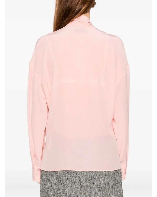 Gucci Pink Crepe De Chine Bio Silk Shirt