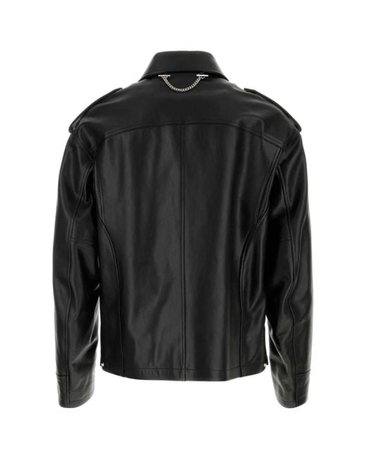 McQueen Black Leather Jacket for men