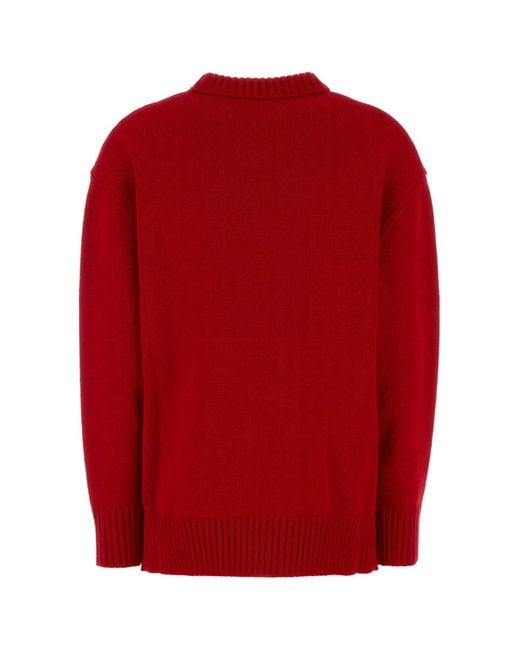 Prada Red "Round Neck Sweater