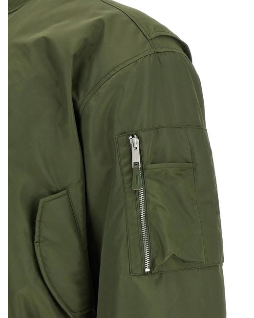 Entire studios Green Nylon Bomber Jacket for men