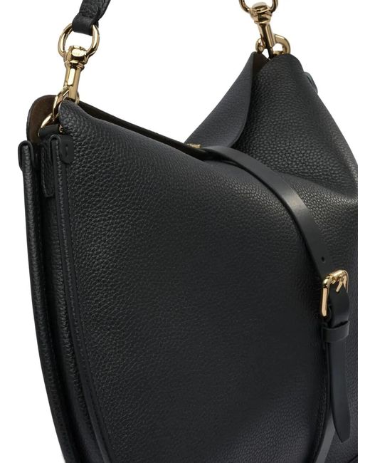 Etro Black Buckle-Fastening Extra-Large Leather Shoulder Bag