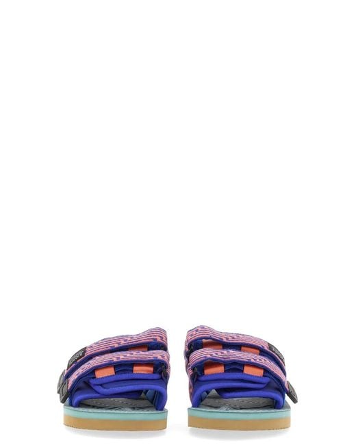 Suicoke Purple Padded Nylon Slipper With Adjustable Straps for men