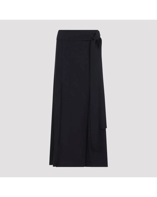 Studio Nicholson Black Mile Knife Pleat Belted Skirt