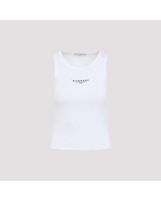 Givenchy White Stretch Cotton Tank Top