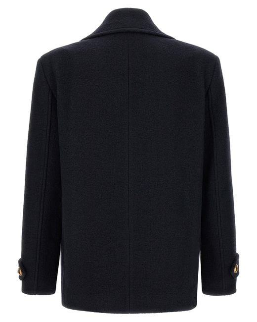 Balmain Blue Wool Caban for men