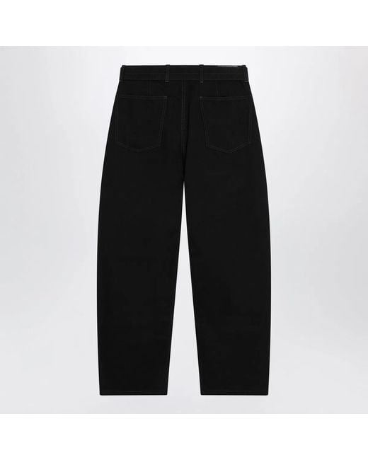 Lemaire Black Cotton Trousers With Belt