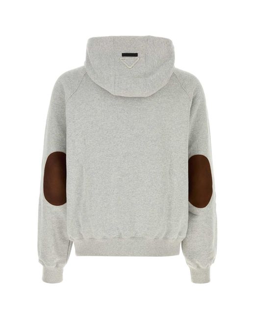 Prada Gray Cotton Sweatshirt for men