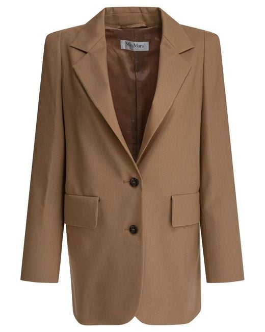 Max Mara Brown Virgin Wool Mohair Silk Jacket