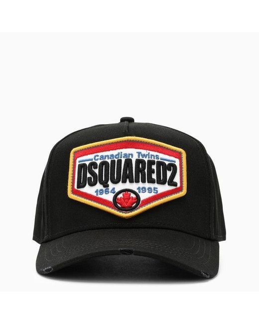 DSquared² Black Cotton Baseball Cap for men