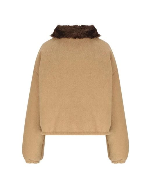 Miu Miu Natural Cropped Fleece Jacket
