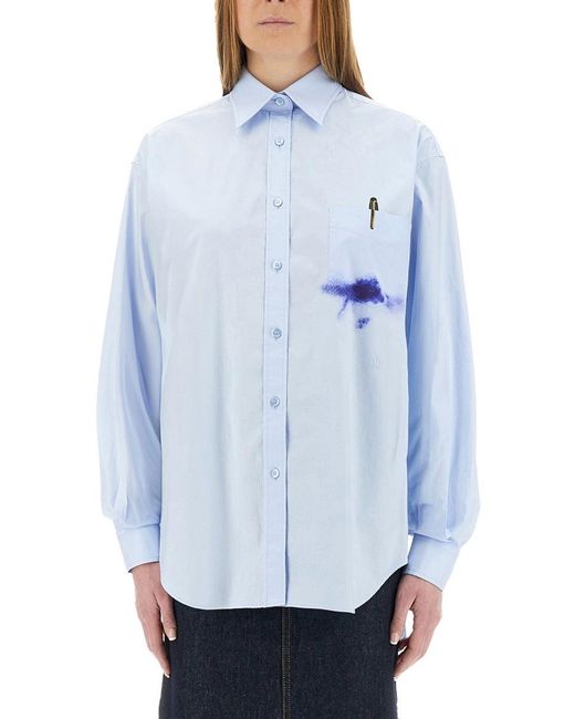 Moschino Couture Blue Office Inspiration Shirt