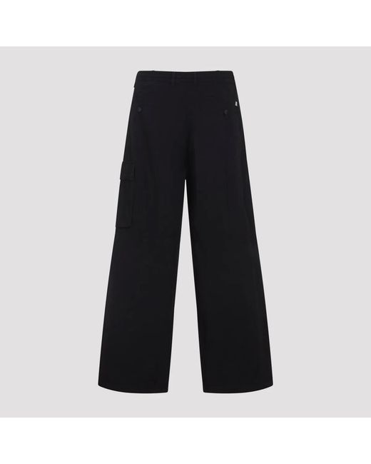 C P Company Black C.P.Company Micro-Reps Boxy Cotton Cargo Pants for men