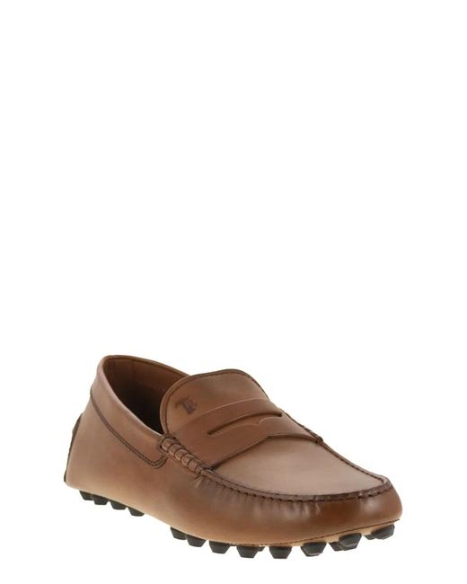 Tod's Brown Gommino Bubble Leather for men
