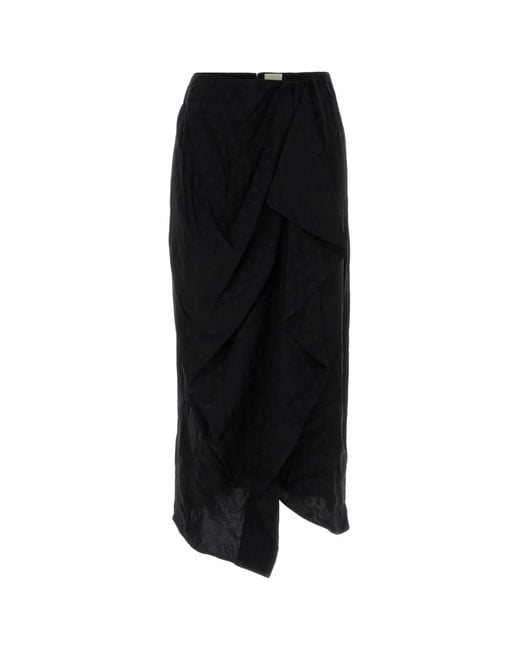 Isabel Marant Black Stretch Silk Breen Skirt