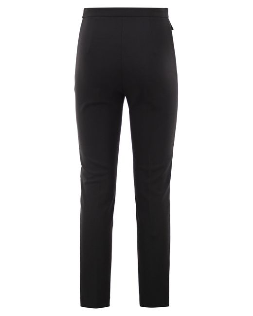 Elisabetta Franchi Black Slim Trousers With Logo Belt