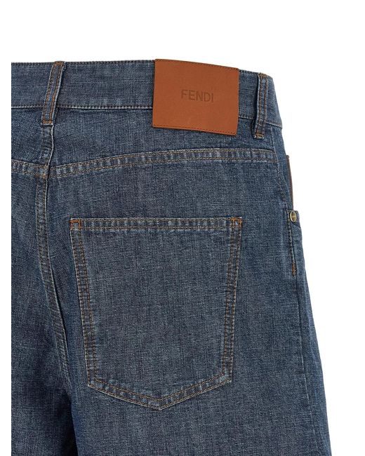Fendi Blue Chambray Denim Shorts
