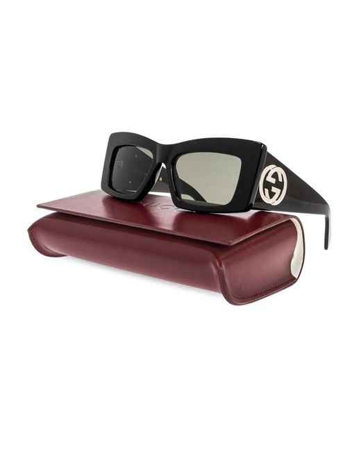 Gucci Black Square Acetate Sunglasses