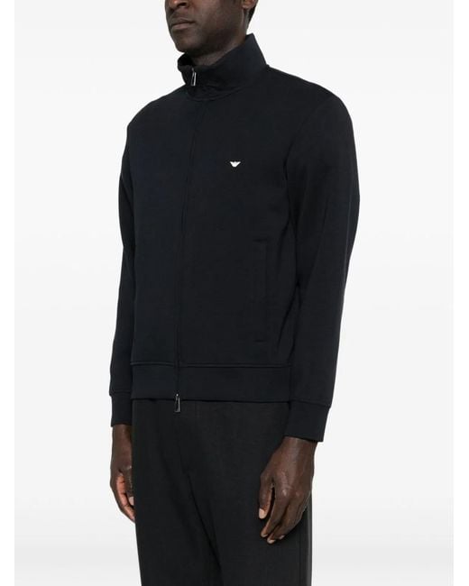 Emporio Armani Black Logo Cotton Sweatshirt for men