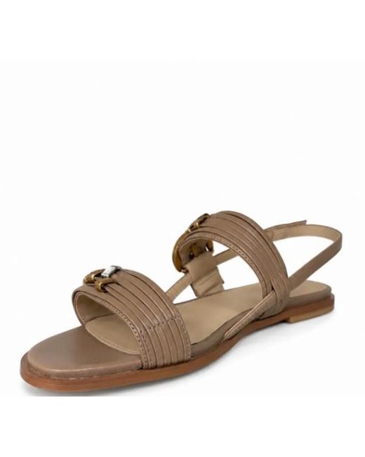 Pinko Brown Slingback Strap Flat Shoes