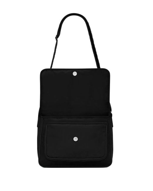 Saint Laurent Black Niki Ysl-Plaque Messenger Bag for men