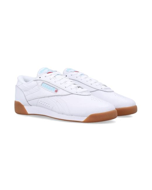 Reebok White Freestyle Low Leather Sneakers