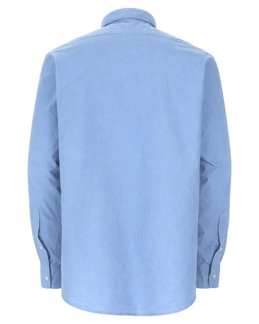 No Problemo Blue Camicia Con Stampa Logo for men