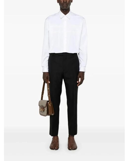 Gucci Black Polyester Wool Pants for men