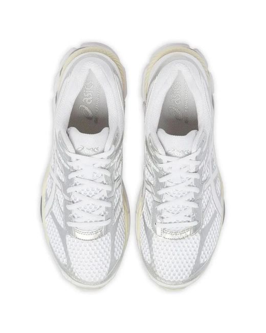 Asics White Gel-Cumulus 16 Mesh And Glossy Synthetic Leather Sneakers for men