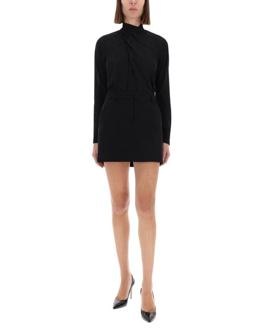Versace Jeans Couture Black Shirt With Draped Collar
