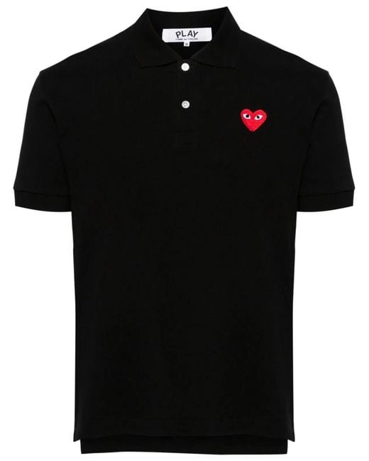 COMME DES GARÇONS PLAY Black Cotton Polo Shirt for men