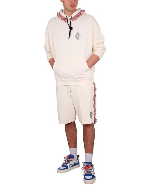 Marcelo Burlon White Fringes Sweatshirt for men