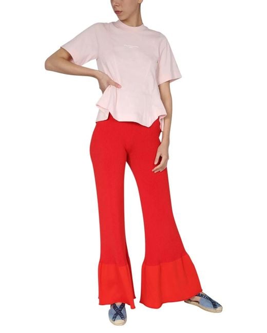 Stella McCartney Red T-Shirt With Logo Print
