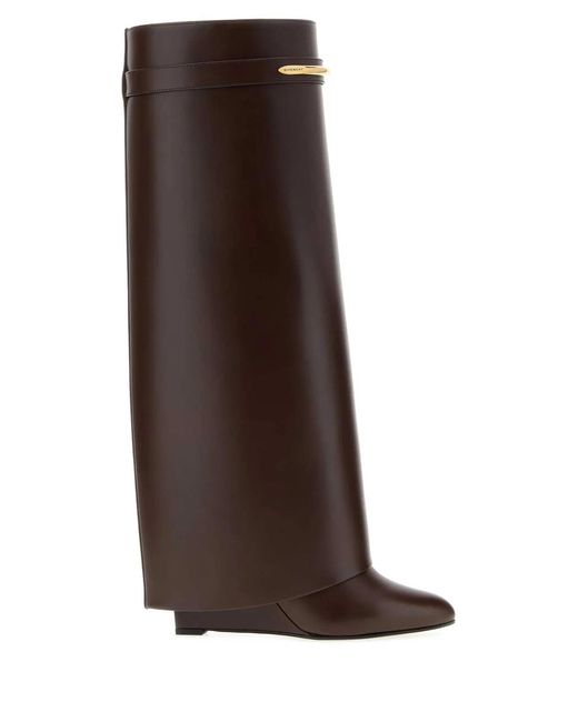 Givenchy Brown Shark Pinch High Boots 90Mm