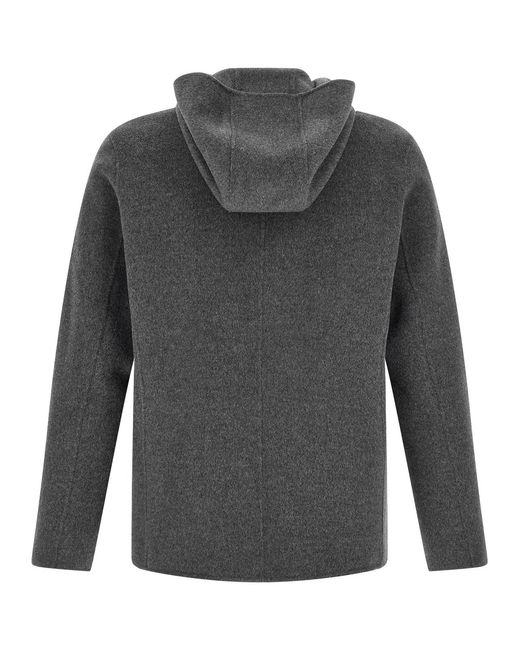 Giorgio Brato Gray Hooded Jacket for men
