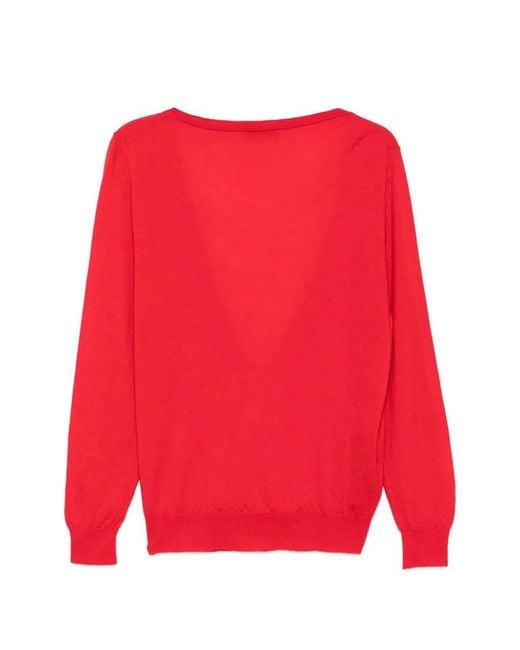Prada Red Cashmere V Neck