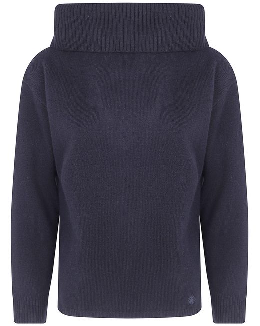 Loulou de Saison Blue "Sibyl" Off-Shoulder Sweater