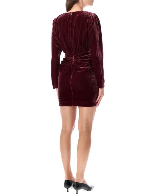ROTATE BIRGER CHRISTENSEN Red Rotate Silk Velvet Mini Dress