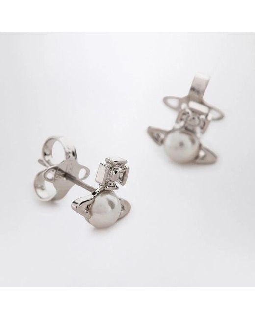 Vivienne Westwood Metallic Balbina Earrings With Pearl