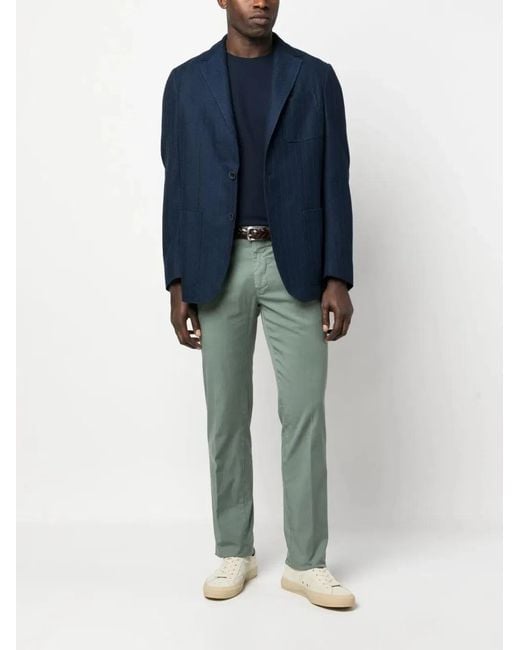 Herno Blue Crepe De Chine T-Shirt for men