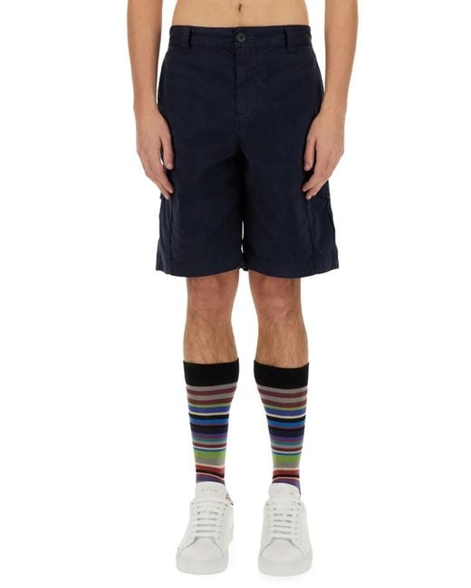 Paul Smith Blue Bermuda Cargo for men