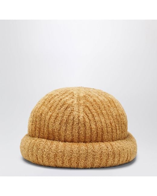Loro Piana Metallic Wisteria Soft Mocha Camel Silk Beanie