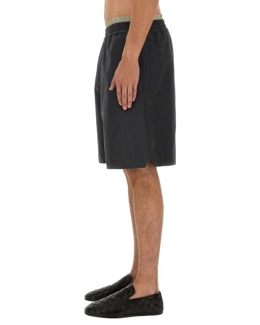 Bottega Veneta Black Cotton Shorts for men