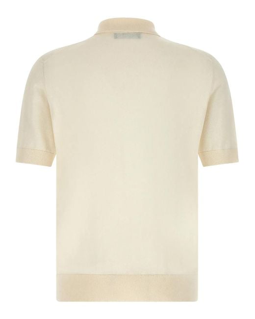 Dolce & Gabbana Natural Dolce & Gabbana 'Dg' Patch Polo Shirt for men