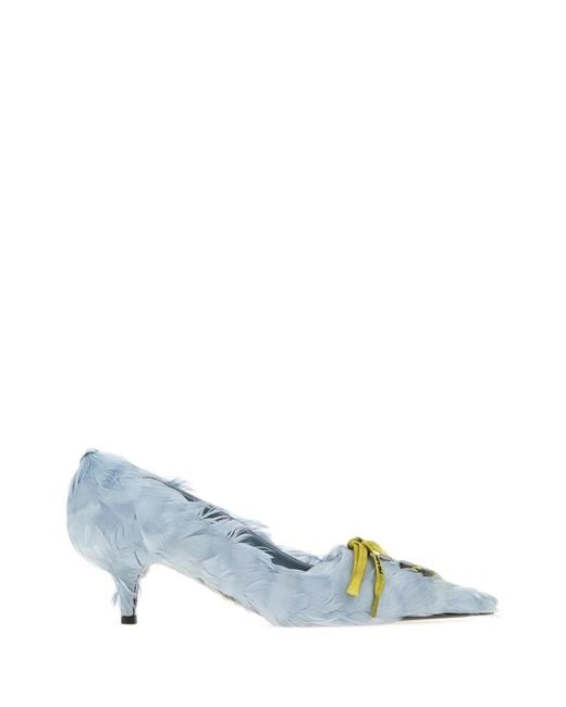 Prada Blue Embellished Pumps
